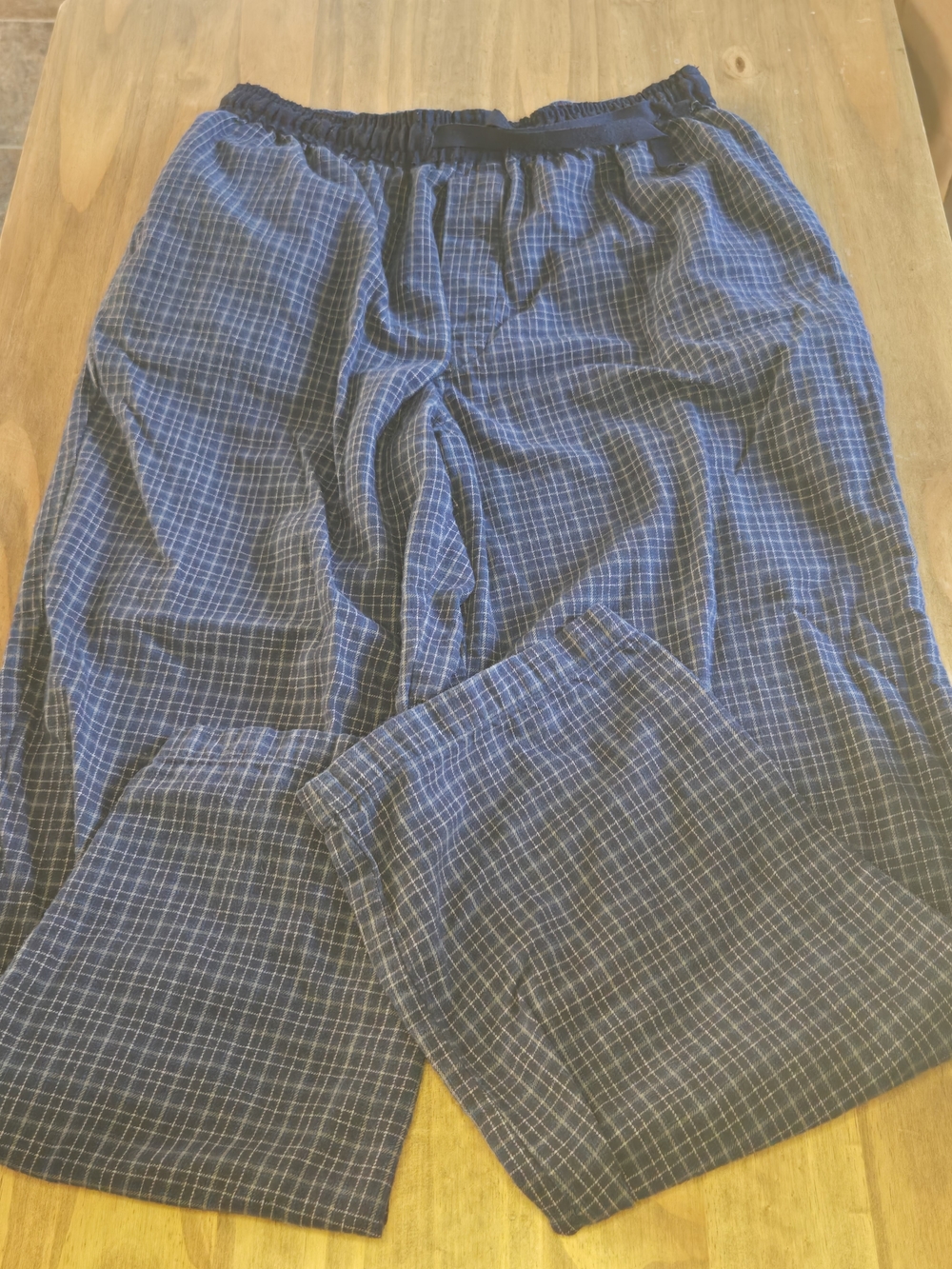 Majestic Navy Blue Plaid Jogger Pants